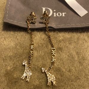 Dior Jewelry Authentic White Crystal Dior Giraffe Gold Earrings Poshmark
